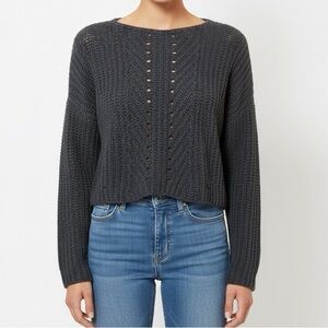 Cropped Long Sleeve with Cut Outs Sweater Women’s size Medium